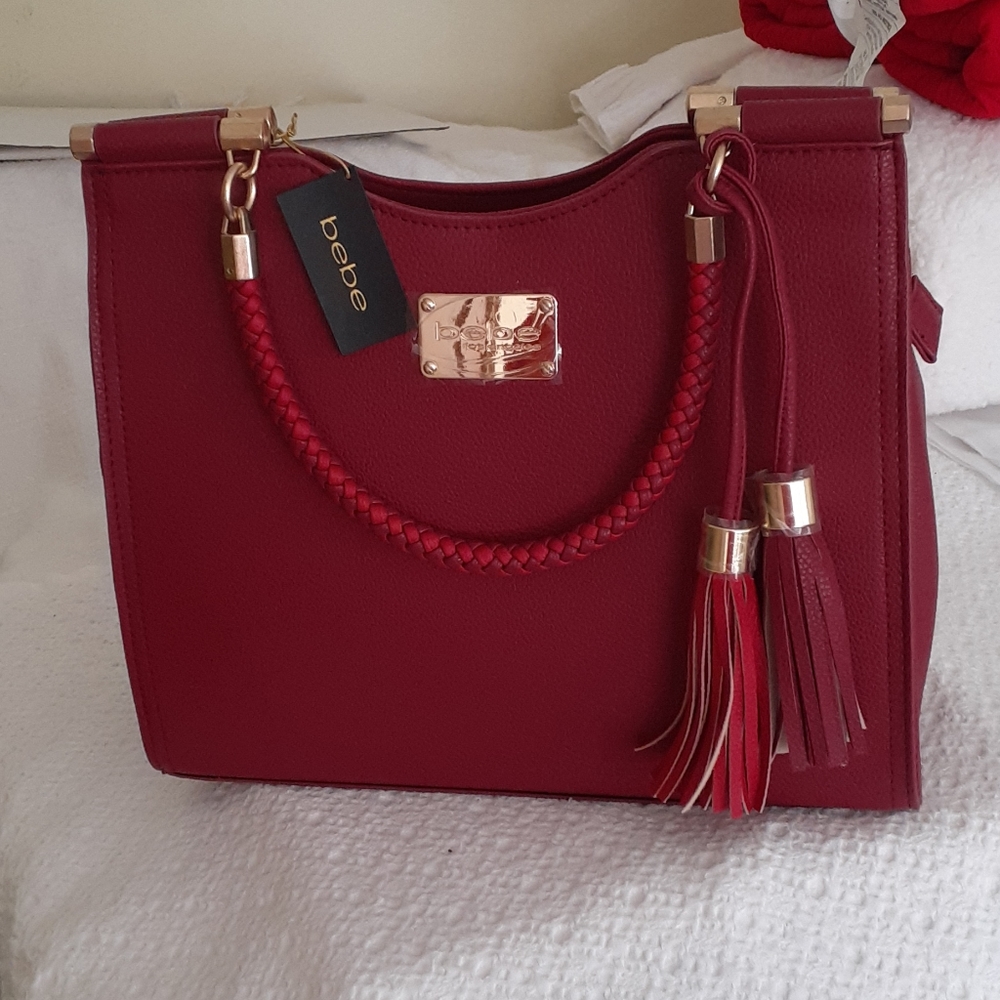 Bebe Red Tassel Purse